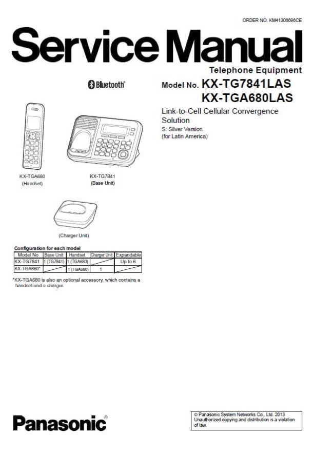 KX-TG7841LAS, KX-TGA680LAS